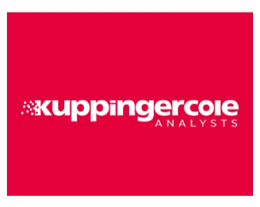 Kuppingercole-analyytikkologo punaisella taustalla.