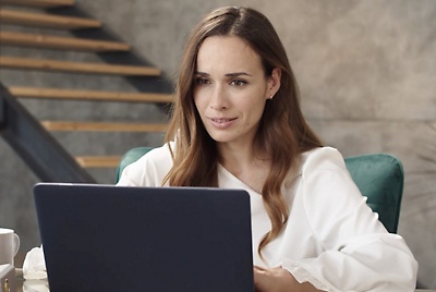 A person working on a laptop