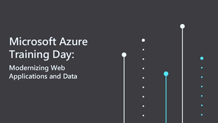 Microsoft Azure Modernizing Web Applications and Data の抽象的なイラスト