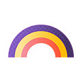 Rainbow shaped vector with purple, yellow and orange color
