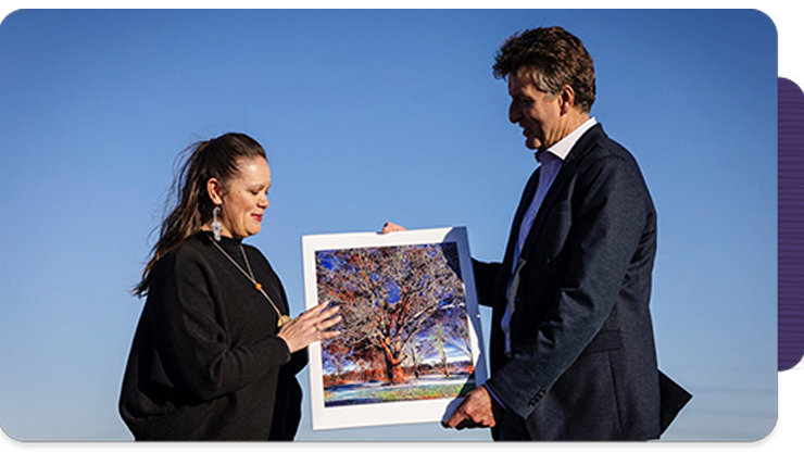 Mikaela Jada, CEO of Indigital and Steven Worrall, Managing Director Microsoft ANZ at the Kemps Creek Data Centre site.