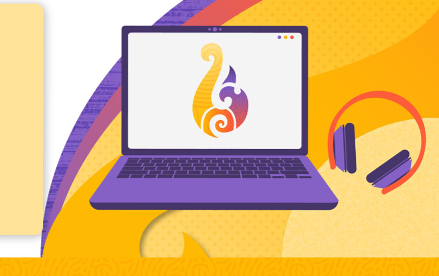 illustration of a computer and headphone