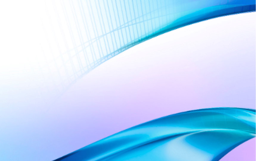 Abstrakte blaue und violette Lichtwellen mit sanften Verläufen auf hellem Hintergrund.