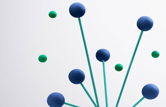 Kreisen an Strahlen, die Datenpunkte repräsentieren