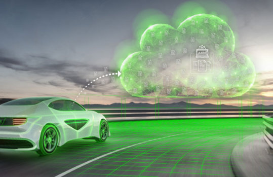 Auto, das mit der Cloud verbunden ist