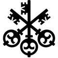 Logo der UBS Bank – drei verschnörkelt Schlüssel, die sich kreuzen