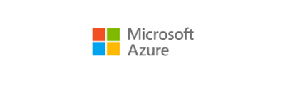 Microsoft-Logo aus vier Kacheln neben dem Schriftzug Azure