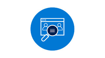 Icon, das Unternehmensweites Risikomanagement repräsentiert: eine Lupe, die große Datenmengen analysiert