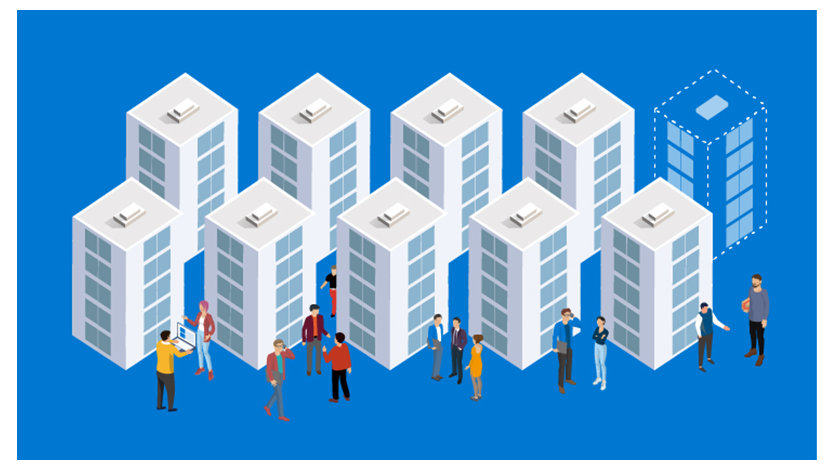 Office の導入済み企業の割合を表すイラスト