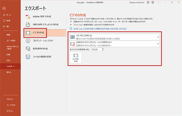 PowerPoint: ビデオの作成イメージ図