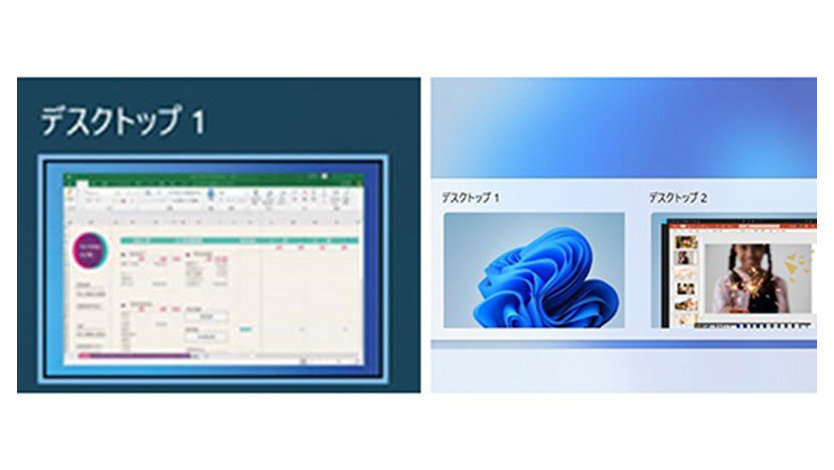 Windowsの仮想デスクトップ機能の表示
