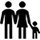 男の子と家族のベクトル形状