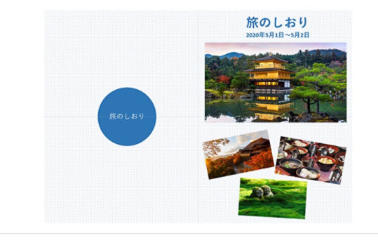 PowerPoint の編集画面: 「旅のしおり」サンプル