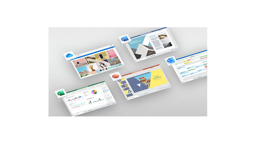 Microsoft 365 の製品アイコンと画面
