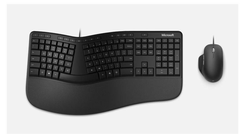 Microsoft 人間工学に基づいたキーボードと有線マウス