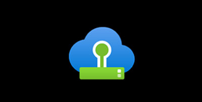 黒い背景に青い雲と緑色のリモートアイコン