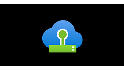 黒い背景に青い雲と緑色のリモートアイコン