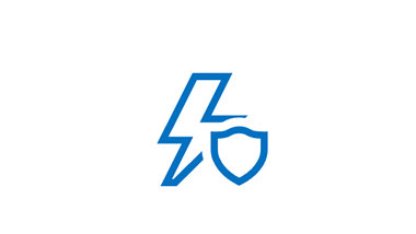 稲妻のアイコンに盾