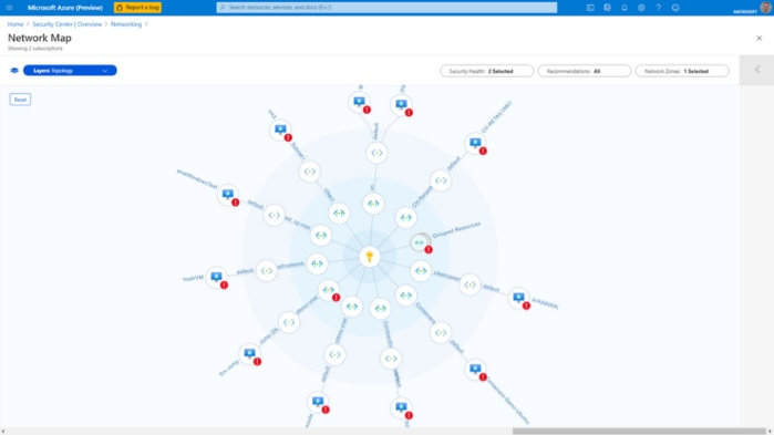 画像：ネットワーク マップ画面