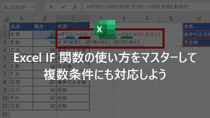 Excel IF 関数の使い方をマスターして複数条件にも対応しよう