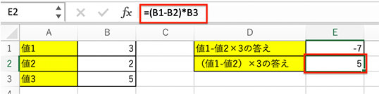 優先させたい計算は () で囲む