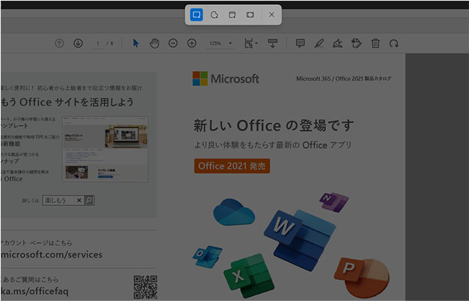 「切り取り & スケッチ」を起動した状態