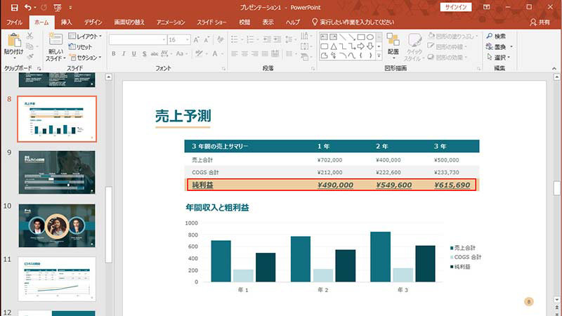 Microsoft PowerPoint の画面