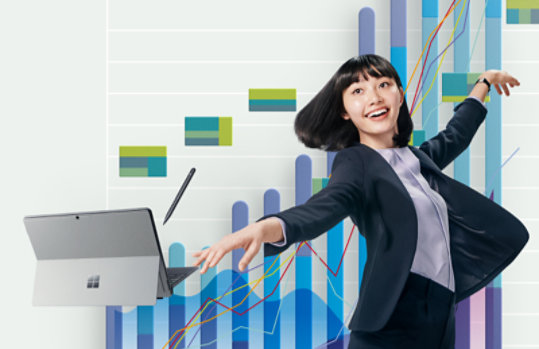 Surface デバイスと女性のイ