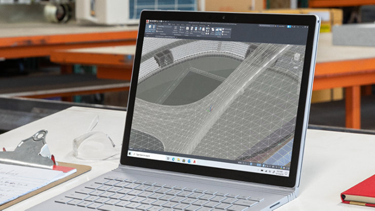 3D イメージを画面に表示する Surface Book 3