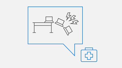 ノートパソコンの不慮の事故による損傷の取り扱いを示す図