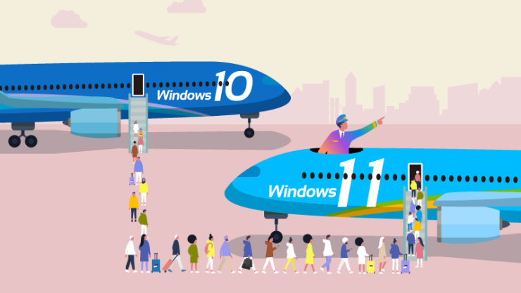 Windows 10 サポート終了のイメージイラスト