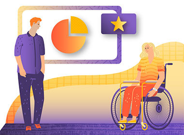 two people in an inclusive space