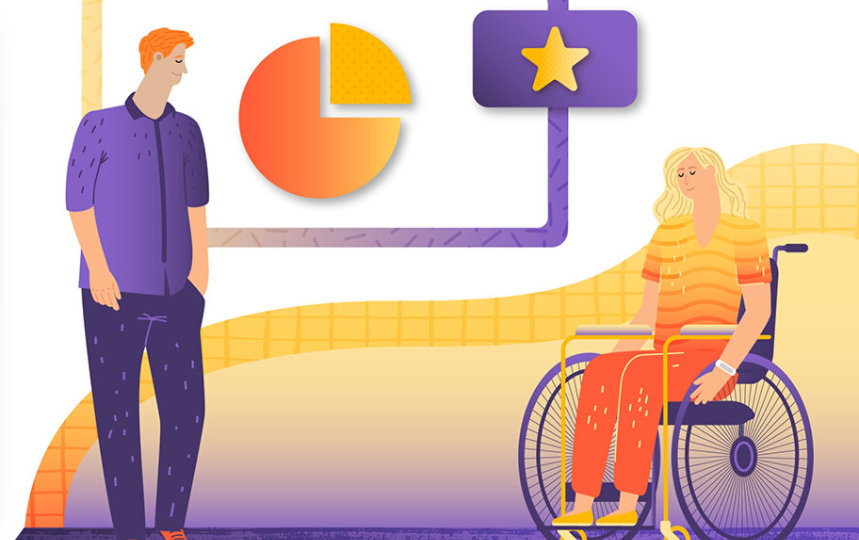 two people in an inclusive space