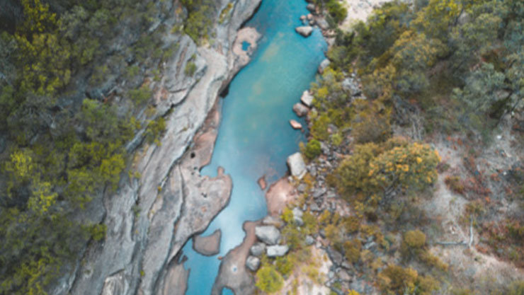 A bird’s eye view of a river