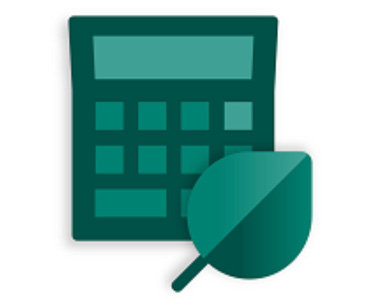 A calculator and a leaf