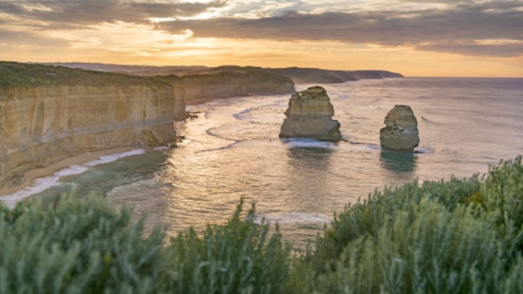 A cliff overlooking the ocean