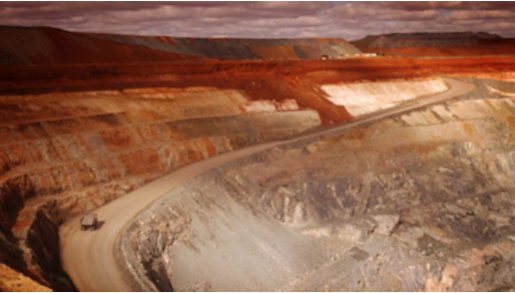 A high angle photo taken from above a mine