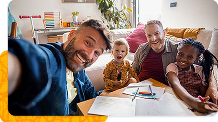 two dads and two kids