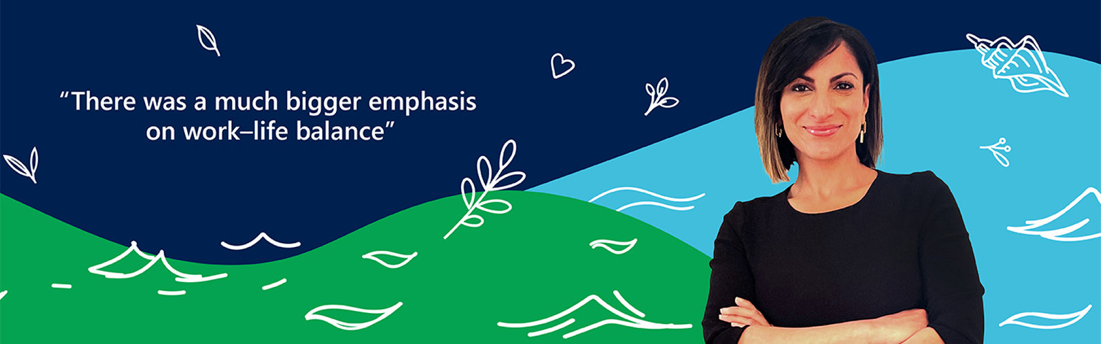 Manasi Priya with a quote that says ‘There was a much bigger emphasis on work–life balance,’ 