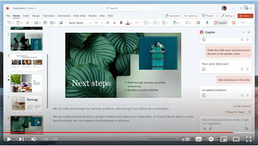 PowerPoint で Copilot が生成したプレゼンテーション資料