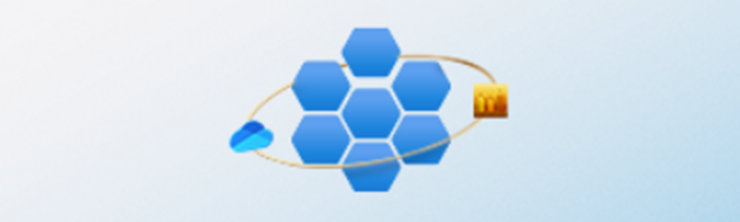 Illustration, die Microsoft Azure IoT symbolisiert, um das Illustrationen angeordnet sind.