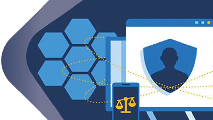 Dekoratives Bild mit blauen Waben