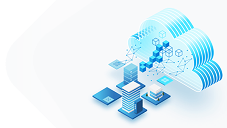 Wolken- und Gebäudevektor.