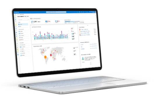 Display mit Informationen rund um das Thema Microsoft Sentinel