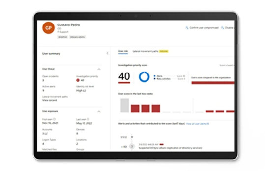 Display mit Informationen rund um das Thema 'Microsoft Defender for Identity'