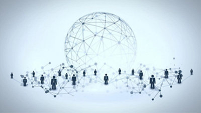 Illustration einer digital verknüpften Welt