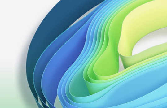 Blaue, grüne und gelbe Schleifen