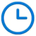 Uhr Icon ins blau
