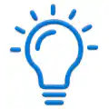Glühbirne Icon in blau