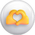 Emoji Icon von herzförmigen Händen